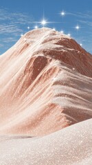 Sandy Mountain Peak with Shining Lights