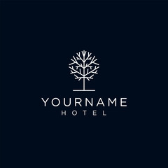 minimalist tree logo for all company, vector illustration