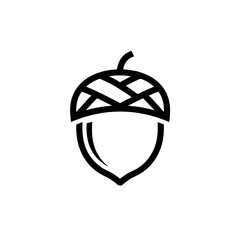 Modern Acorn Logo With Geometric Shapes, Bold Outlines, Simple Design