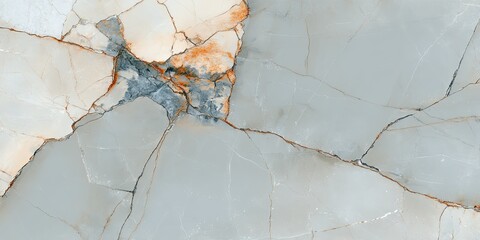Light gray and white marble-like stone with prominent cracks and veining