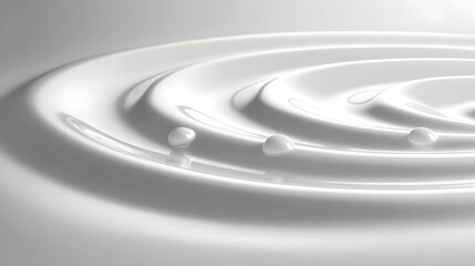 Obraz premium Close-up view of concentric ripples in white liquid.