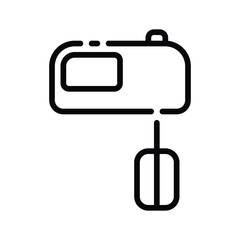 Outline of a hand mixer with basic features like a control panel handle and one beater visible. Editable stroke