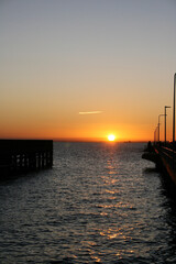 Sunset over the Ocean from a Pier