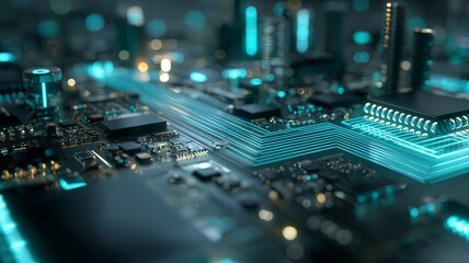 Fototapeta premium 電子基板_半導体
