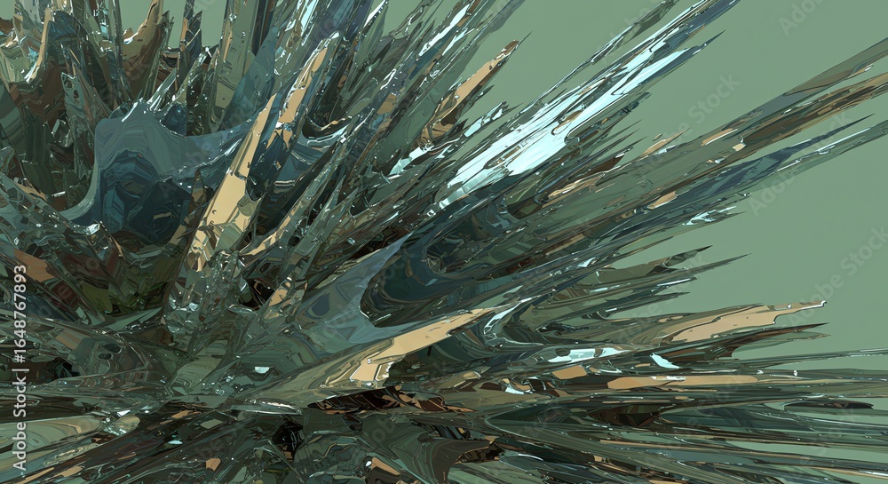 Poster abstract metallic shards and reflections