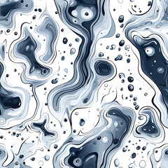 2D illustration of a tileable pattern of abstract blobs isolated on a white transparent background