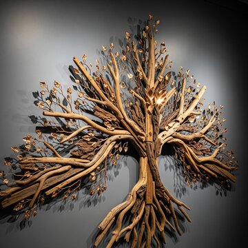 wall decoration made of twigs