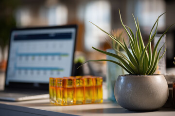 modern office interior featuring ultrabright calendar with ar events on blurred white text bars