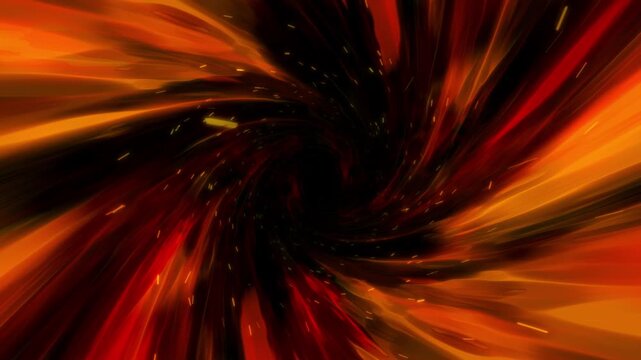 放射状に広がる火の粉とオーラのループアニメーション