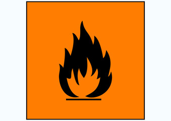 International flammable substance warning sign