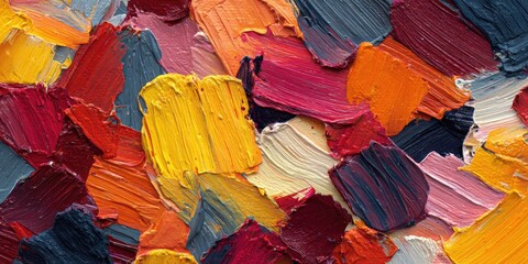 Abstract oil paint strokes in vibrant colors