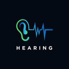 heartbeat symbol vector illustration or hearing aids