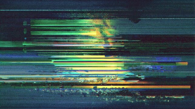 Abstract digital glitch art, vibrant colors