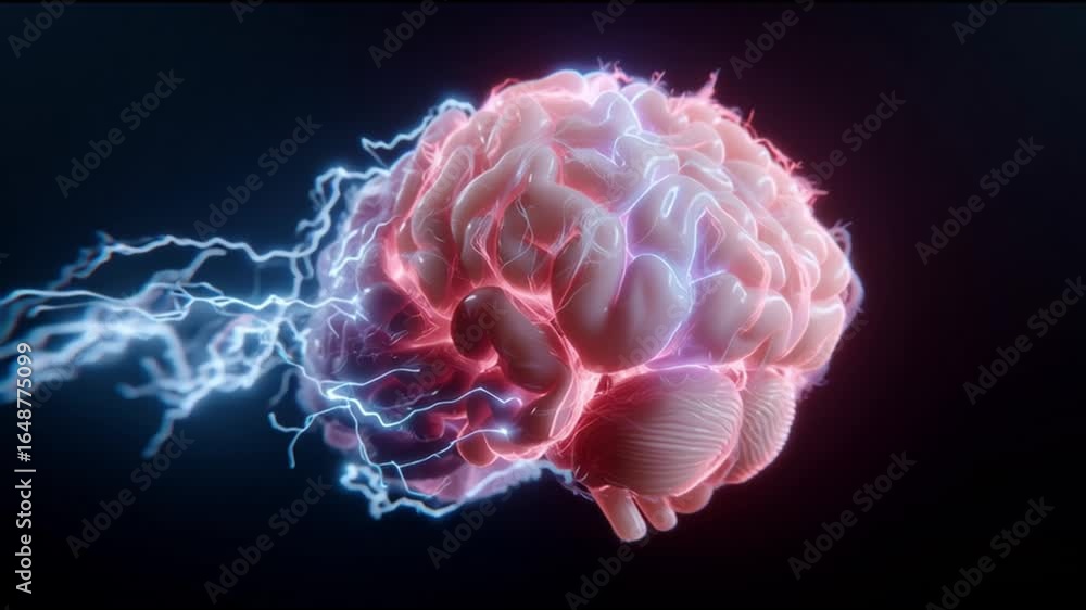 Poster understanding the brain's electrical activity through animated visualizations and scientific explora
