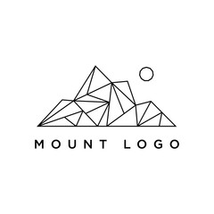 modern and simple lines mountain or hill logo, vector illustration