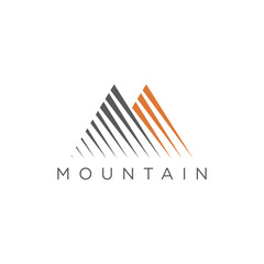 abstract mountain logo with sharp line style