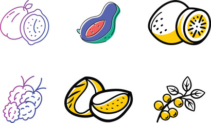 Naklejka premium Fruits icon vector art image