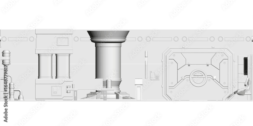 Poster a black and white polygonal vault door with a keyhole animates as if opening, creating a futuristic 