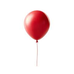 Red Balloon Floating Isolated on White Background
