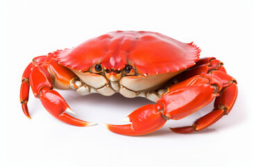  Cooked Red Crab on a White Background

