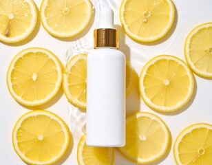Fresh slices of juicy lemon, rich in vitamin C, are isolated on a white background
