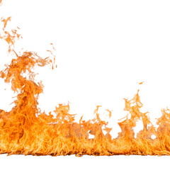 Fiery Blaze Orange and Yellow Flames Against a Black Background  Perfect for Design Elements