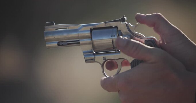 357 Magnum Handgun Single Action Shooting Closeup