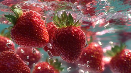 strawberries in water
