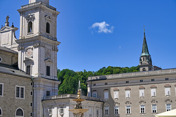 Salzburg Residenzplatz, large square in the historic center of Salzburg in Austria