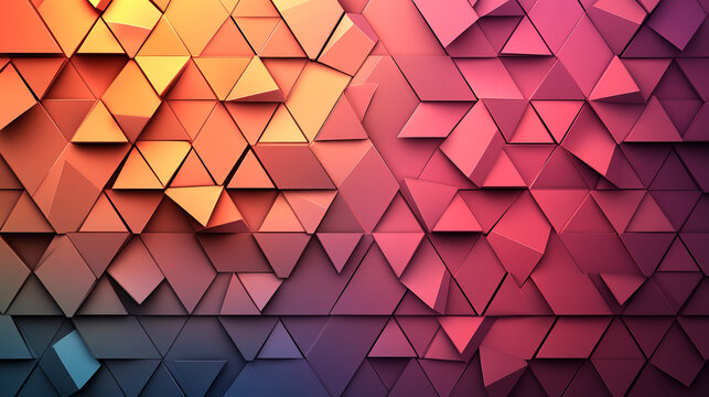 Abstract geometric pattern of interlocking triangles in vibrant colors