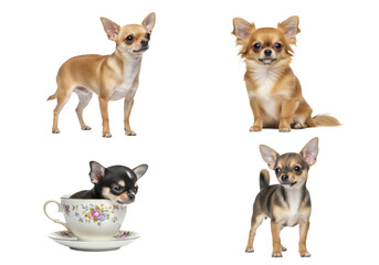 Obraz premium PNG Chihuahua Dog Transparent Isolated on White Background Small Tiny Pet
