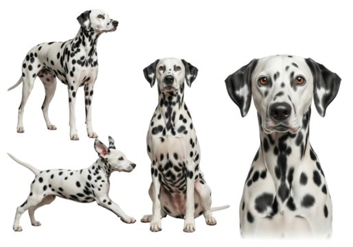 PNG Dalmatian Dog Transparent Isolated on White Background Spotted Breed