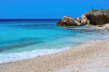 The beach named Boca Slagbaii. Bonaire, Caribbean Sea