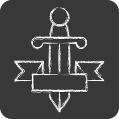Icon Sword Tatto. related to Tattoo symbol. chalk Style. design editable