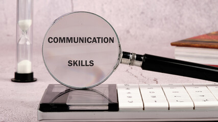 The conceptual phrase COMMUNICATION SKILLS. Business and Skills concept. Copy space. Conceptual photo