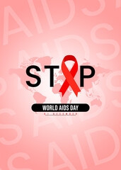 Red ribbon forms the letter 