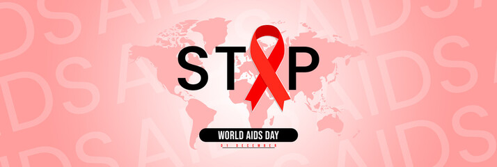 Red ribbon forms the letter 