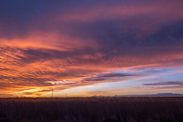 Sunset sky with colorful clouds