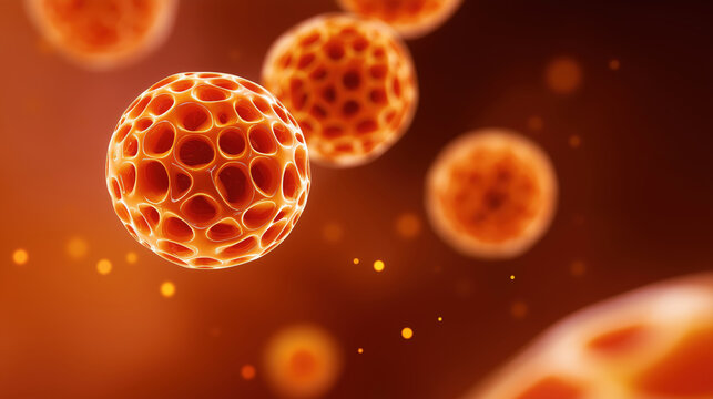 Detailed microscopic view of cells in biological research highlighting cell structure division and biotechnology applications for medical and scientific advancements