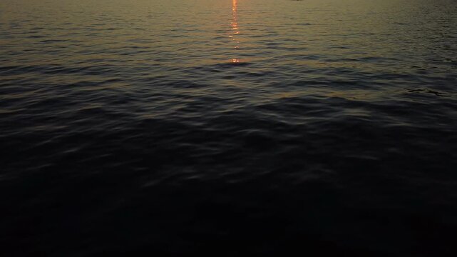 Peaceful panoramic sunset view of the Adriatic coastline in Dalmatia, Croatia