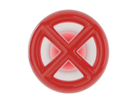 Red Prohibition Symbol with Inner Glow alert attention