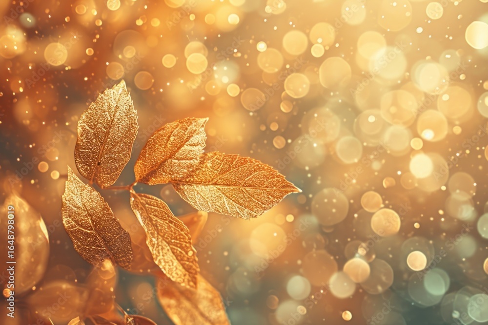 Poster leaf shaped pattern bokeh effect background leaf backgrounds sunlight.