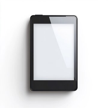 Compact e reader mockup blank screen centered on white background highly realistic no reflections or shadows
