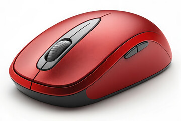 Ergonomic Red Wireless Computer Mouse with Scroll Wheel and Side Buttons for Desktop and Laptop Use