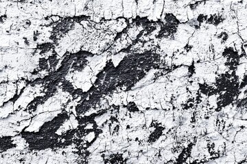 Cracked, weathered white painted concrete wall texture