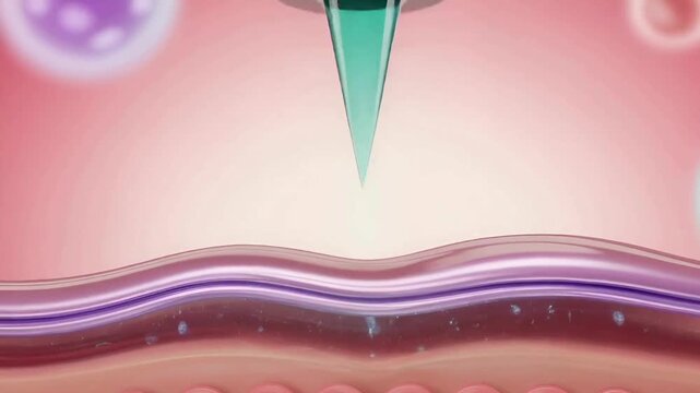 Microneedling Treatment 3D Rendering of Skin Regeneration