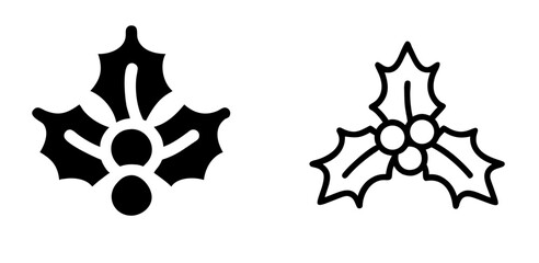 Mistletoe Christmas Decoration with Green Leaves and Red Berries