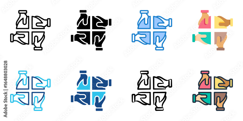 Poster equality network icon set multiple style collection