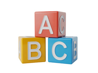 Three Alphabet Blocks ABC Stacked children kids