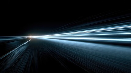 Night road, light streaks, motion blur